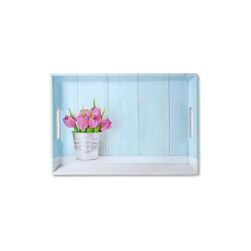 Kesper Serviertablett Tulpen Mehrfarbig