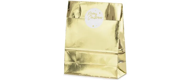 Partydeco Geschenktüte Gold, 18.5 x 28.5 x 8 cm