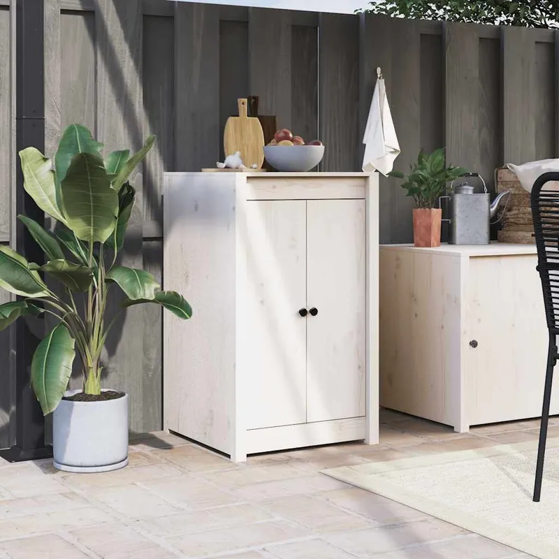 Türen for Outdoor-Küche MEPPEL white 50x9x82 cm solid pine wood