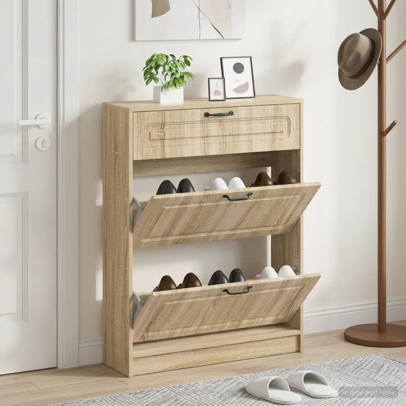 Cabinet à chaussures UTRECHT 78 x 24 x 100 cm Bois d'ingénierie
