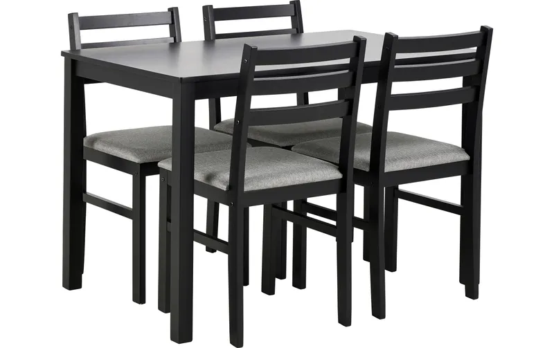 AC Design Esstisch-Set Alicante 110 x 74.5 cm, black