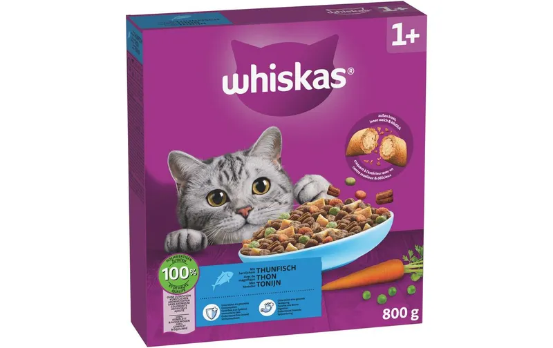 Whiskas Trockenfutter Adult 1+ mit Thunfisch 800 g