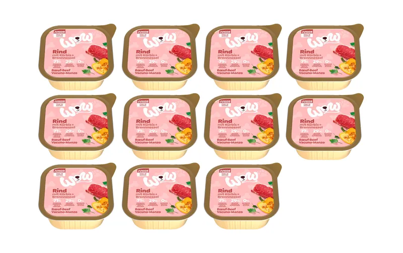 WOW Nassfutter Junior Rind Schale, 11 x 150 g