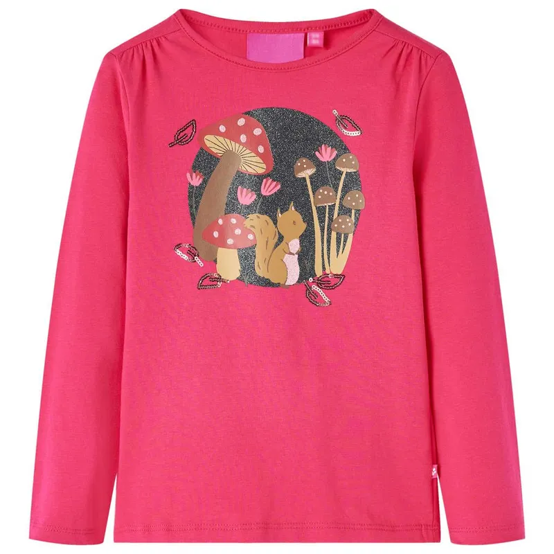 T-shirt enfants à manches longues rose vif 104