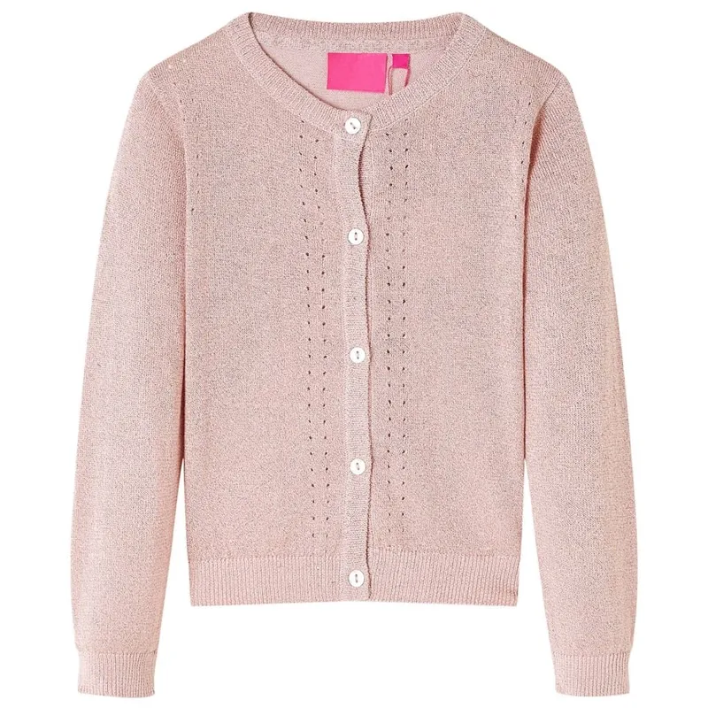 Cardigan pour enfants tricoté rose doux 92