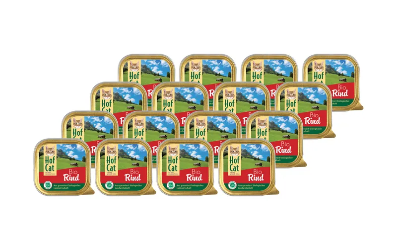 HofCat Nassfutter Rind, 16 x 100g