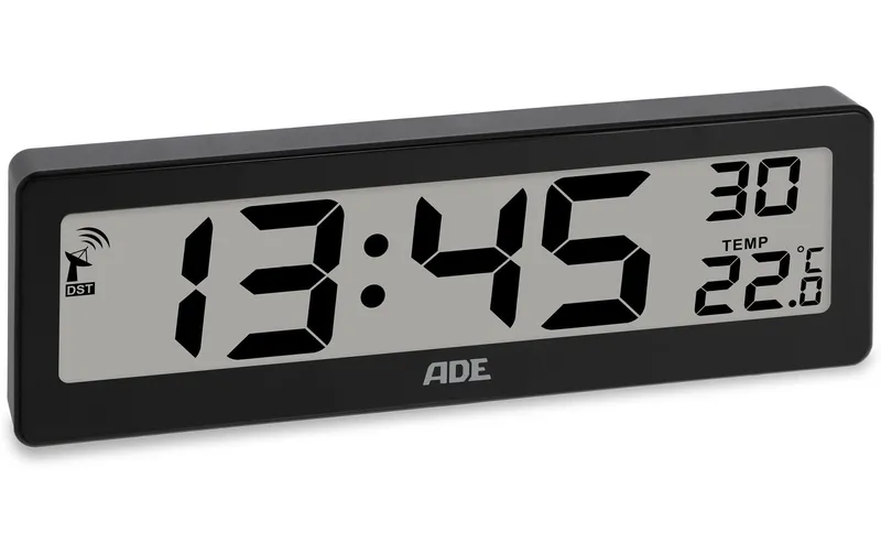 ADE Digitale DCF-Funkuhr black