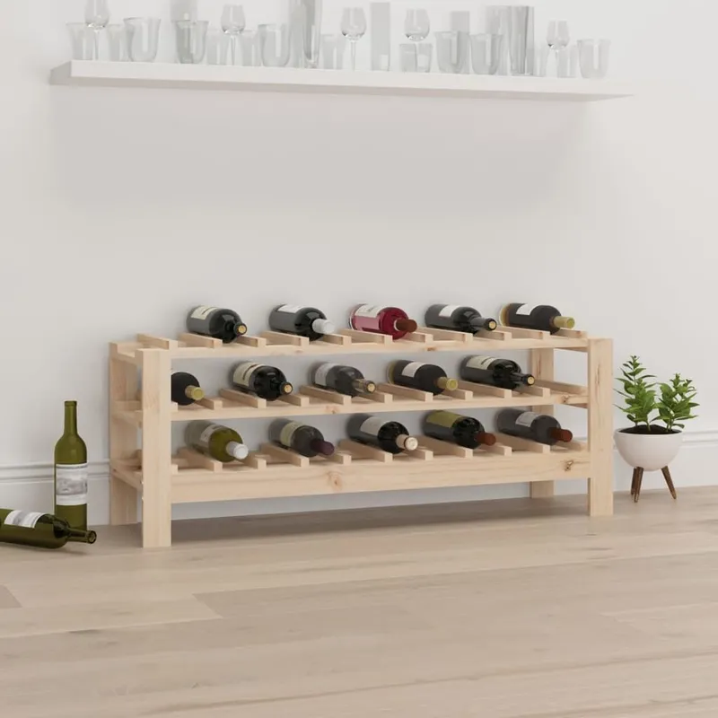 Weinregal 109,5x30x42 cm Massivholz Kiefer
