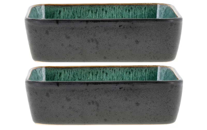 Bitz Schale Gastro 19 cm x 14 cm, 2 pieces, black/green