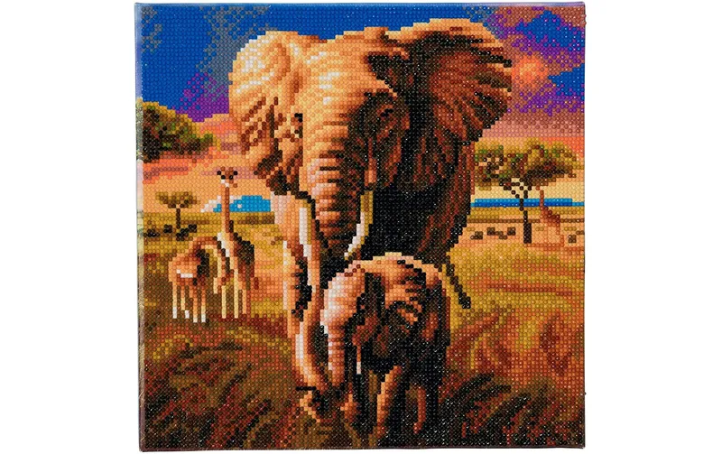 CRAFT Buddy Bastelset Crystal Art Kit Savannah Elephant 30 x 30 cm