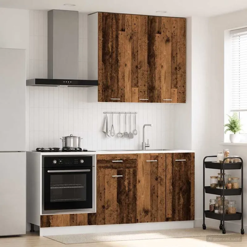 Kücheneinheit LYON 5 stk. Altholz Holzwerkstoff