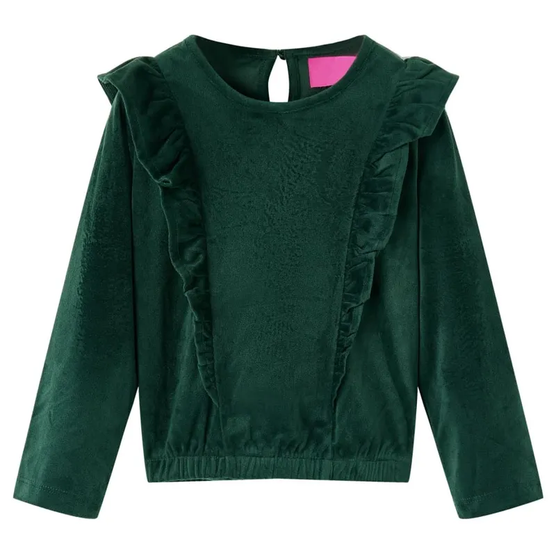bambinibluse con Rüschen verde scuro 104