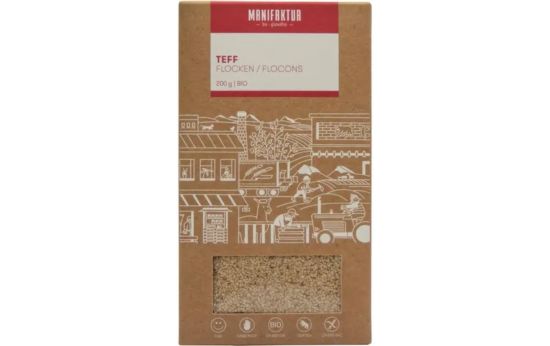 Manifaktur Teff Flocken, glutenfrei 200 g