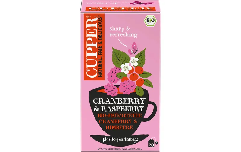 Cupper Teebeutel Bio Cranberry Raspberry 20 pieces