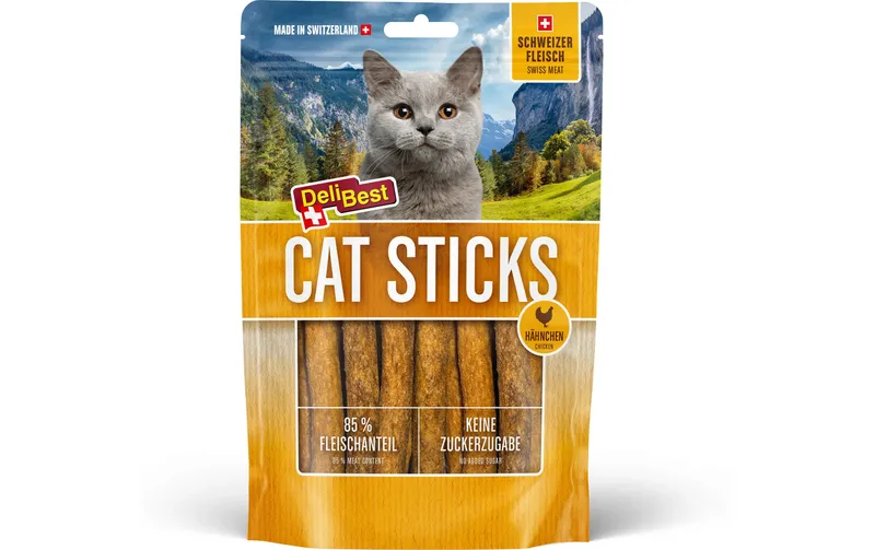 DeliBest Cat Sticks aus Schweizer Hähnchenfleisch, 50 g