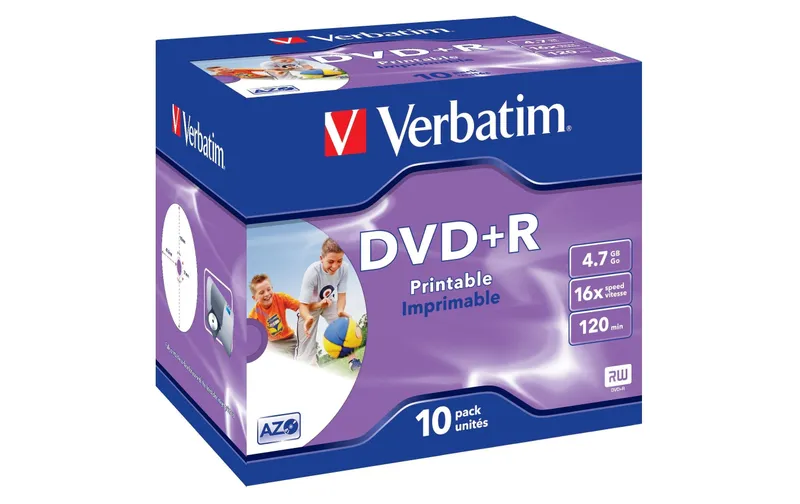 Verbatim DVD+R 4.7 GB, Jewelcase (10 pièces)