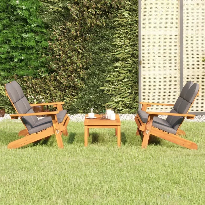 3-tlg. Garten-Lounge-Set Adirondack legno massiccio acacia