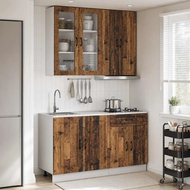 Kücheneinheit KALMAR 4 stk. Altholz engineered wood