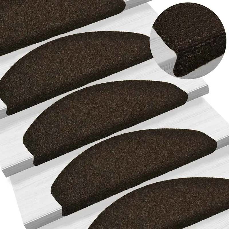 Stufenmatten Selbstklebend 30 Stk. 65x21x4 cm Dunkelbraun Halbrund Groß