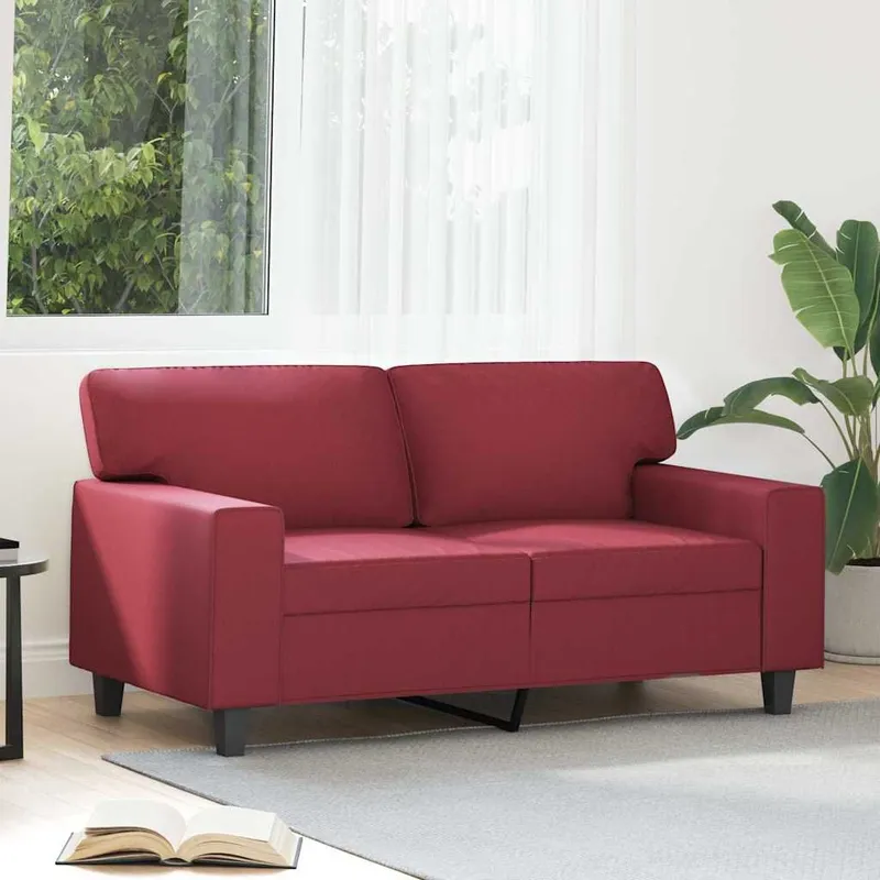 2-Sitzer-Sofa Weinrot 120 cm Kunstleder