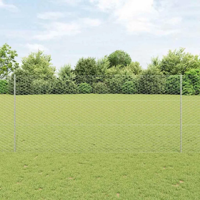 Clôture hexagonale avec poteau 10 x 1,4 m Acier galvanisé