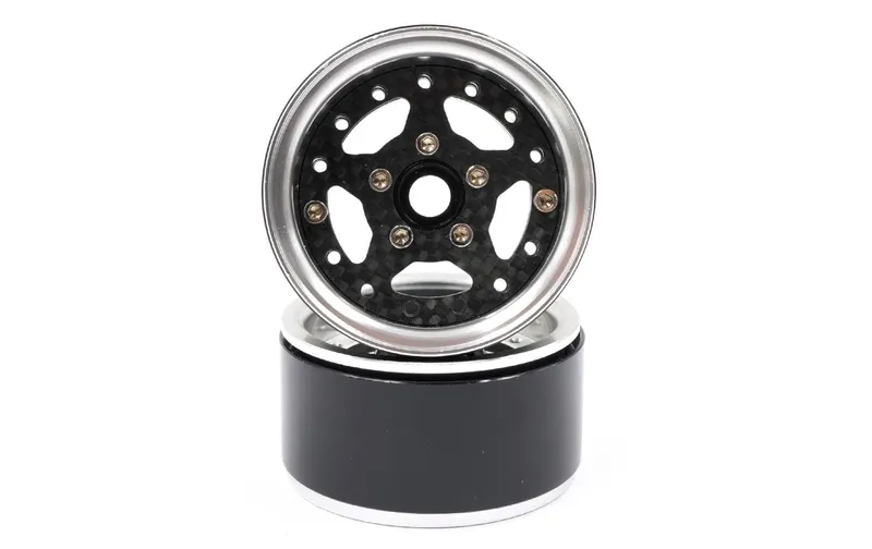 Yeah Racing Felgen 1.9" 5-Speichen Carbon, Beadlock 1:10, 2 Stück