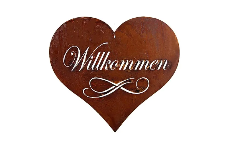 Ambiance Hängedekoration Herz Willkommen, 30 cm