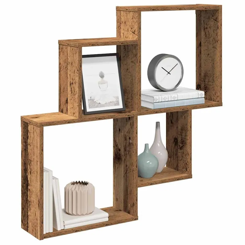 Wandregal Altholz-Optik 80x15x78,5 cm derivato del legno