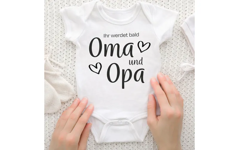 Trendcompany Babybody Ihr werdet Oma e Opa, 62/68, bianco