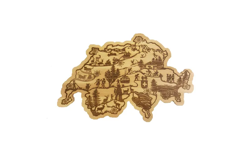 Trendform Servierplatte Swiss Map brun