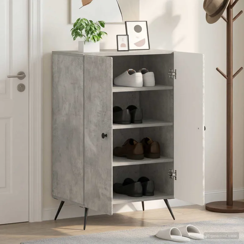 Schuhschrank BREDA 59,5 x 39,5 x 90 cm engineered wood Betongrau