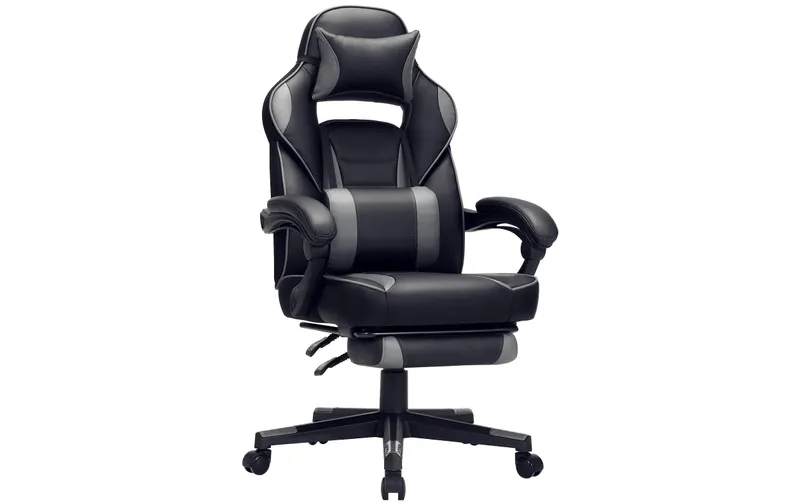 Songmics Bürostuhl mit neigbarer Rückenlehne, black / grey