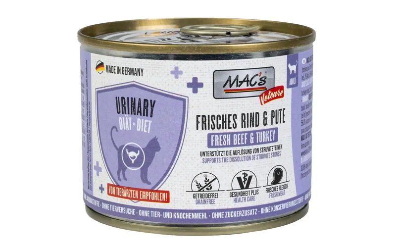 MAC's Vetcare Nassfutter Urinary Rind und Pute 200 g