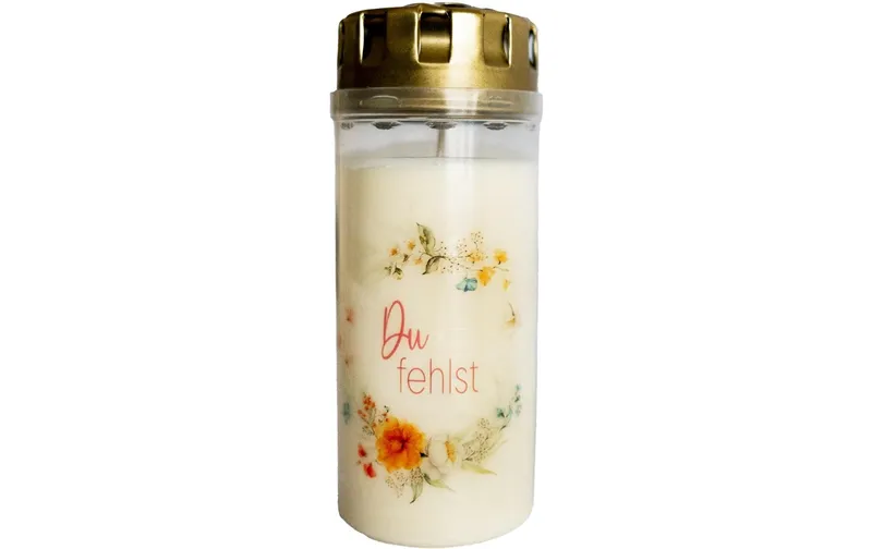 Herzog Kerzen AG Grabkerze Du fehlst 6 x 15 cm, bianco