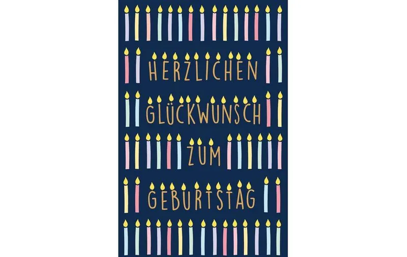 ABC Geburtstagskarte Bunte Brennende Kerzen B6