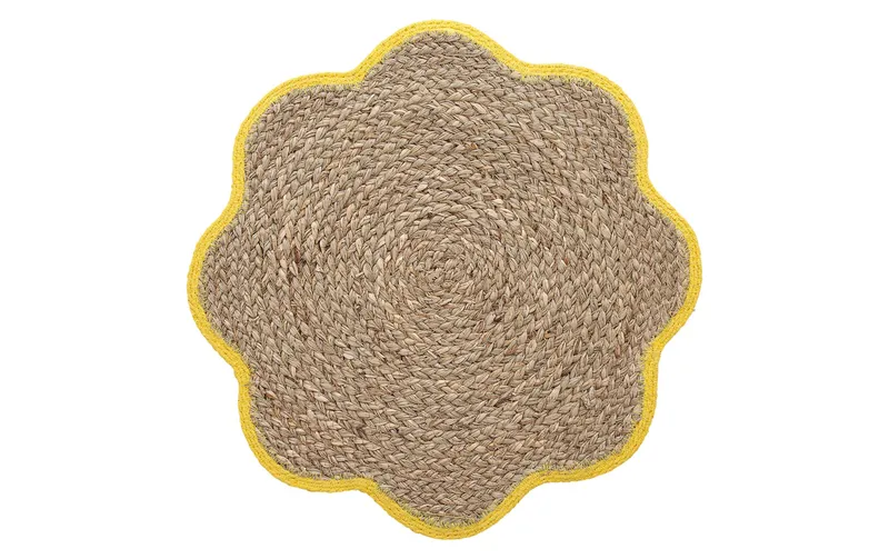 Zeller Present Tischset Blumen-Geflecht Seegras ø 38 cm, bianco