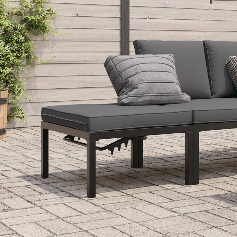 Gartenhocker mit Kissen nero Aluminium
