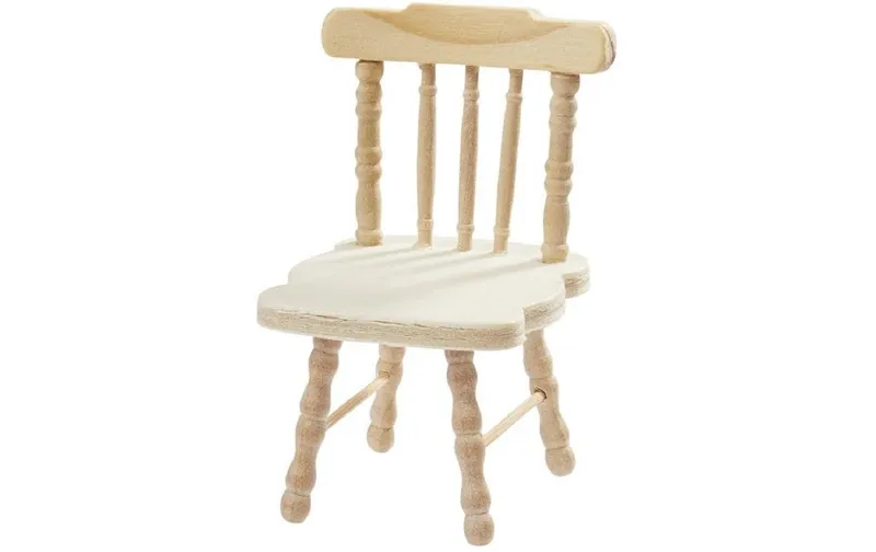 HobbyFun Mini-Möbel Stuhl 4.5 x 5 x 7.5 cm, natural