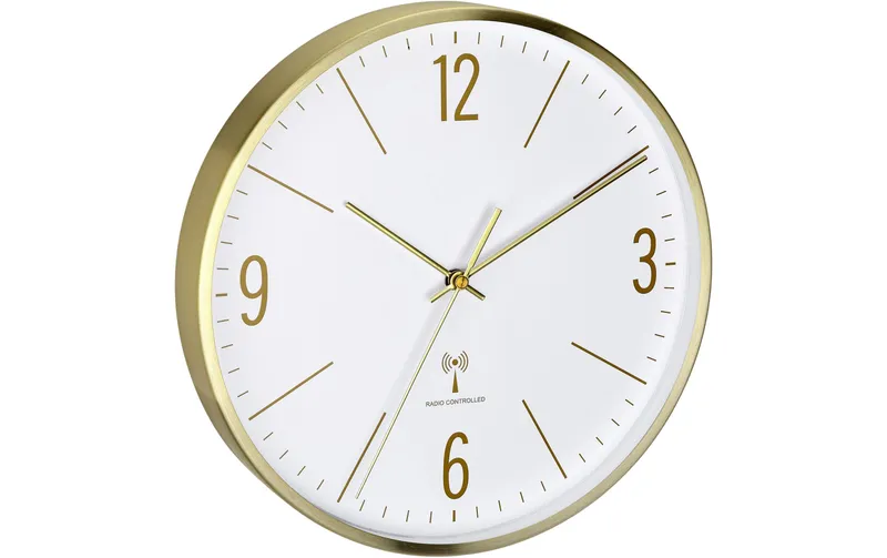 TFA Dostmann Funk-Wanduhr Gold