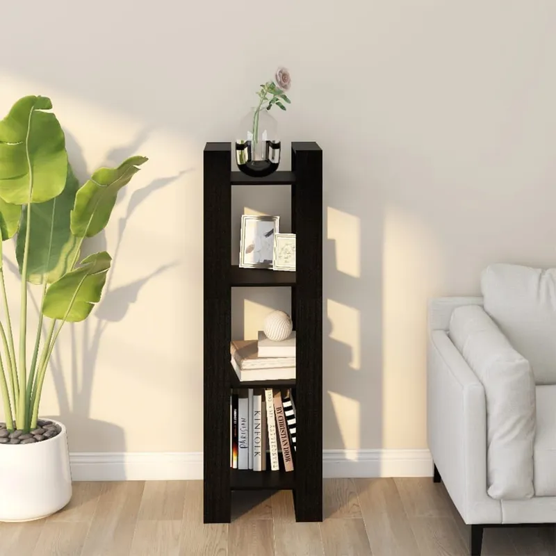 Bücherregal/Raumteiler nero 41x35x125 cm legno massiccio pino