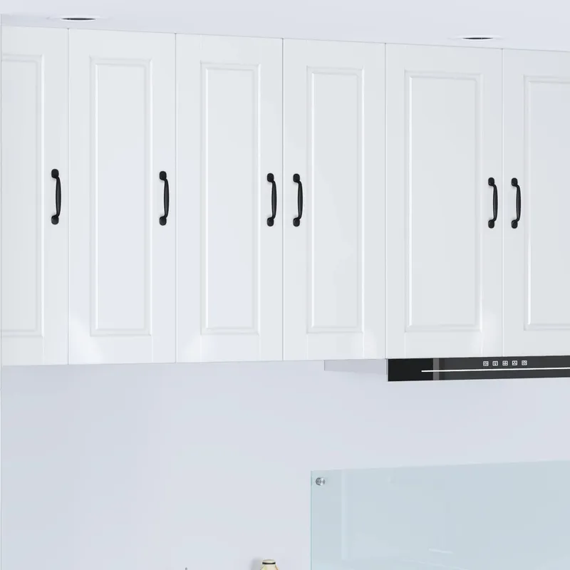 Meuble mural PORTO 2 pc Blanc brillant Bois d'ingénierie