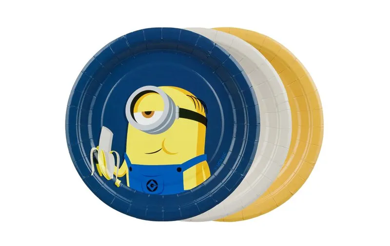 PartyDeco Assortiment de plates Minions miniatures, lot de 6