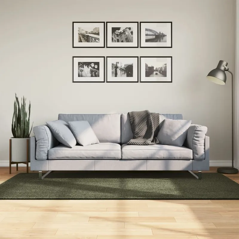 Teppich HUARTE Kurzflor Weich and Waschbar Waldgrün 100x200 cm