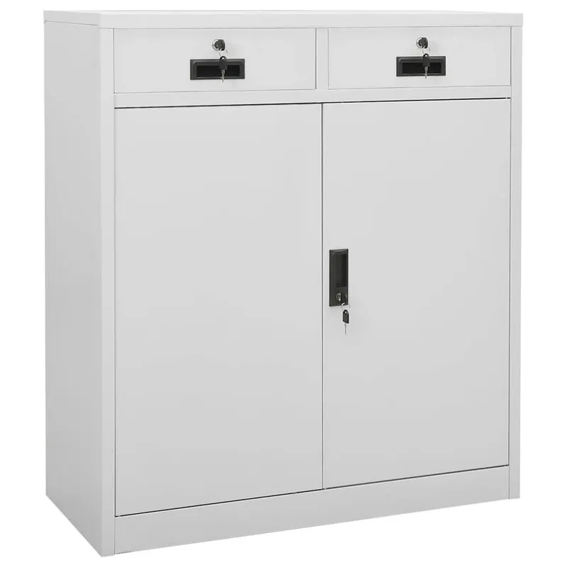 Büroschrank Hellgrau 90x40x102 cm Stahl