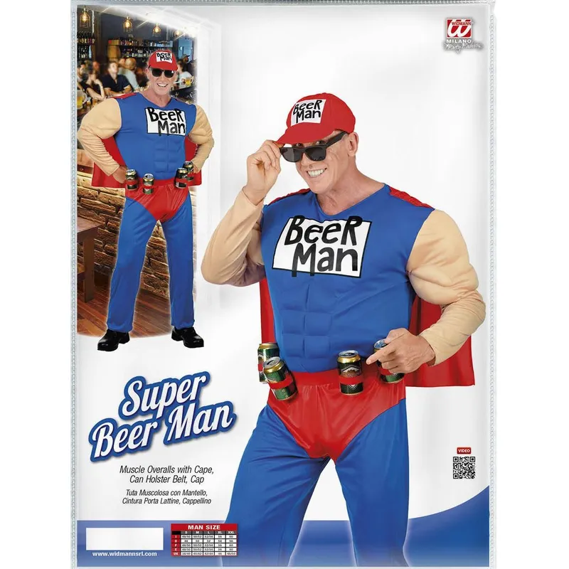 Kostüm Super Biermann Duff Man M mehrfarbig
