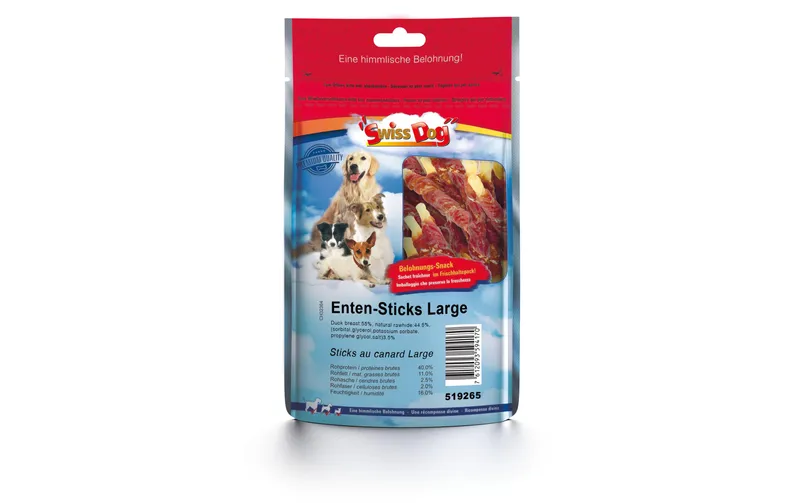 SwissDog Kausnack Enten Sticks 100 g / 9 Stk.