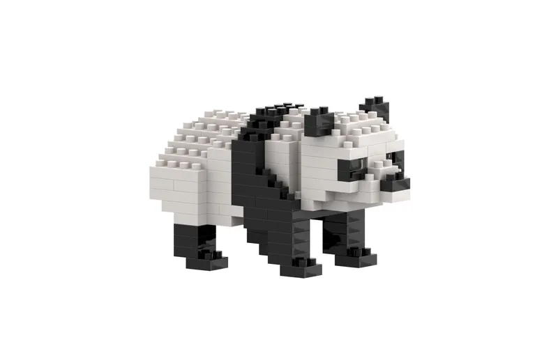 BRIXIES Bausteinmodell Panda Bär stehend in 127 Bausteinen