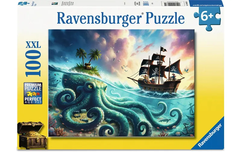 Ravensburger enfantspuzzle Der Schatz des Kraken 100 XXL Teile