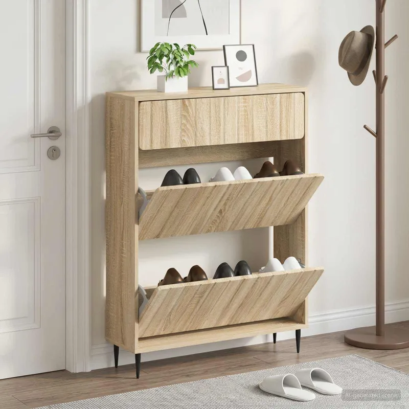 Cabinet à chaussures ZWOLLE 78 x 24 x 103 cm Bois d'ingénierie