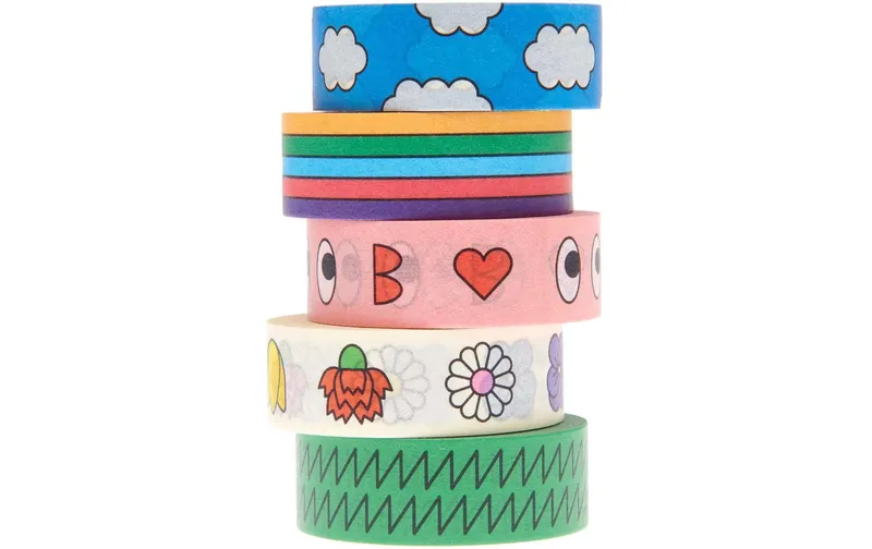 Rico Design Washi Tape Eye Candy 5 pieces, multicolour, 10 m